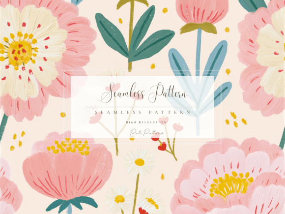 Blush Peony Floral Seamless Pattern: A Cottagecore Essential