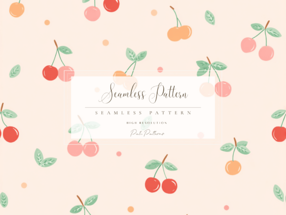 Cherry Seamless Pattern PNG for Kids and Summer Crafts