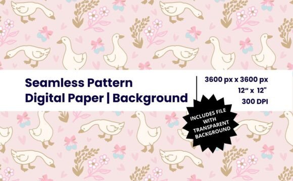 Cottagecore Goose Seamless Pattern for Creative Projects