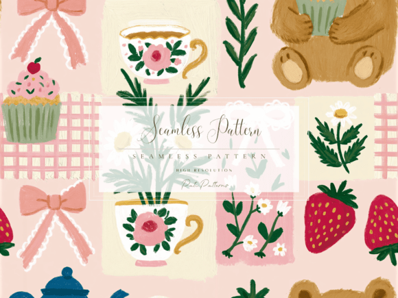 Designing with the Strawberry Tea Party Seamless Pattern PNG