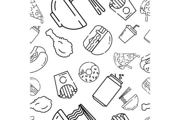 Fast Food Delight: A Whimsical Line Art Revolution for Modern Branding