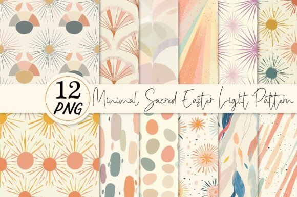 Minimal Sacred Easter Light Pattern: 12 Designs