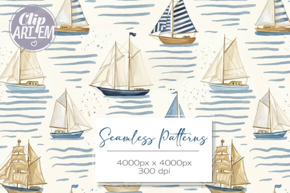 Nautical Ships Coastal Seamless Pattern Guide