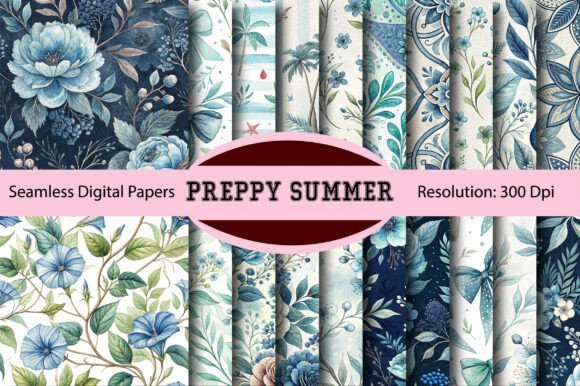 Preppy Summer Seamless Digital Paper Guide
