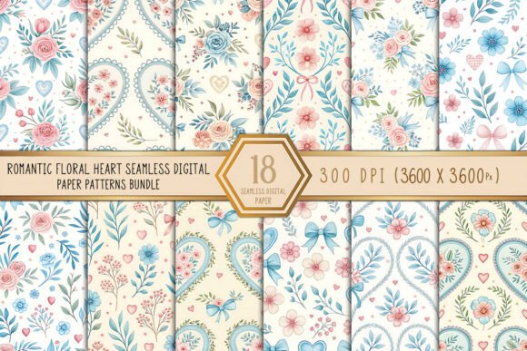 Romantic Floral Heart Seamless Pattern Guide