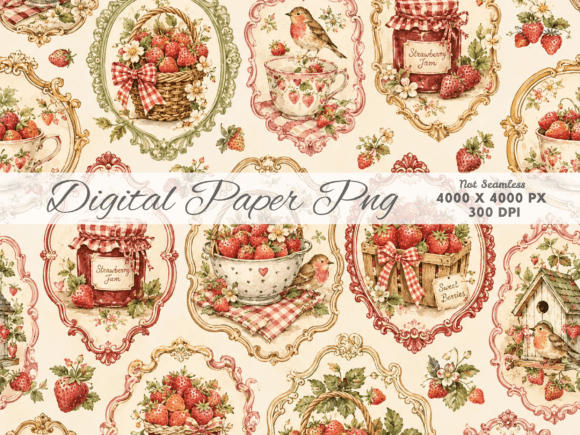 Strategic Design Decisions: Leveraging Vintage Strawberry Market Digital Paper for Brand Cohesion