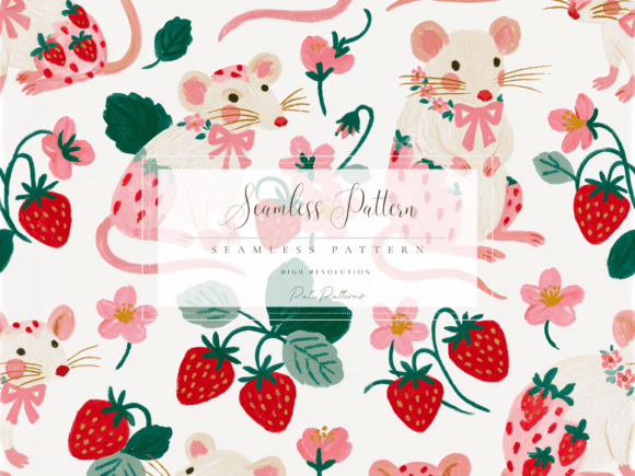 Strategic Design Deployment: Leveraging the Cute Strawberry Mouse Seamless Pattern PNG for Brand Growth