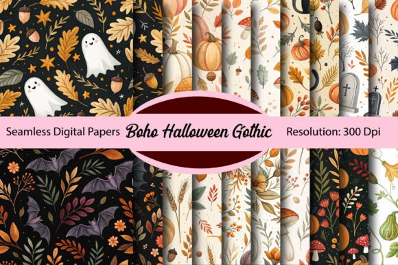 Unleashing Creative Potential with Boho Halloween Gothic Digital Paper and Seamless Patterns