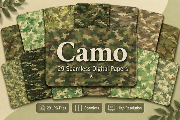 Unlock Creative Potential with the Camo Seamless Pattern Set