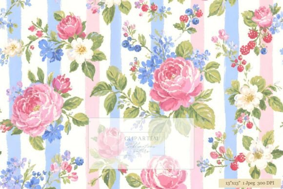 Unlocking Creative Potential with the Pink Rose Blue Stripe Floral Pattern