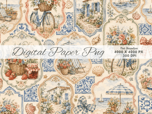 Vintage European Landscape Digital Paper for Creators