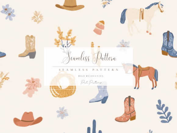 Western Cowboy Rodeo Seamless Pattern PNG Guide